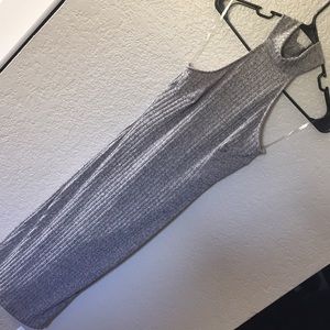 Silver halter neck midi